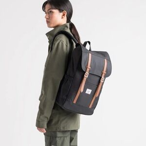 Herschel Supply Company Black Backpack with Tan Straps